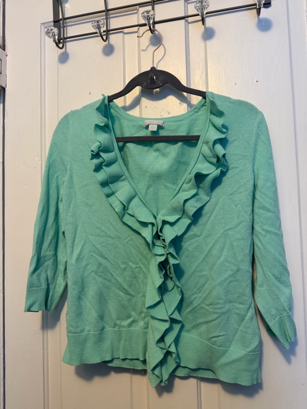 Ruffled Cardigan - Mint Green